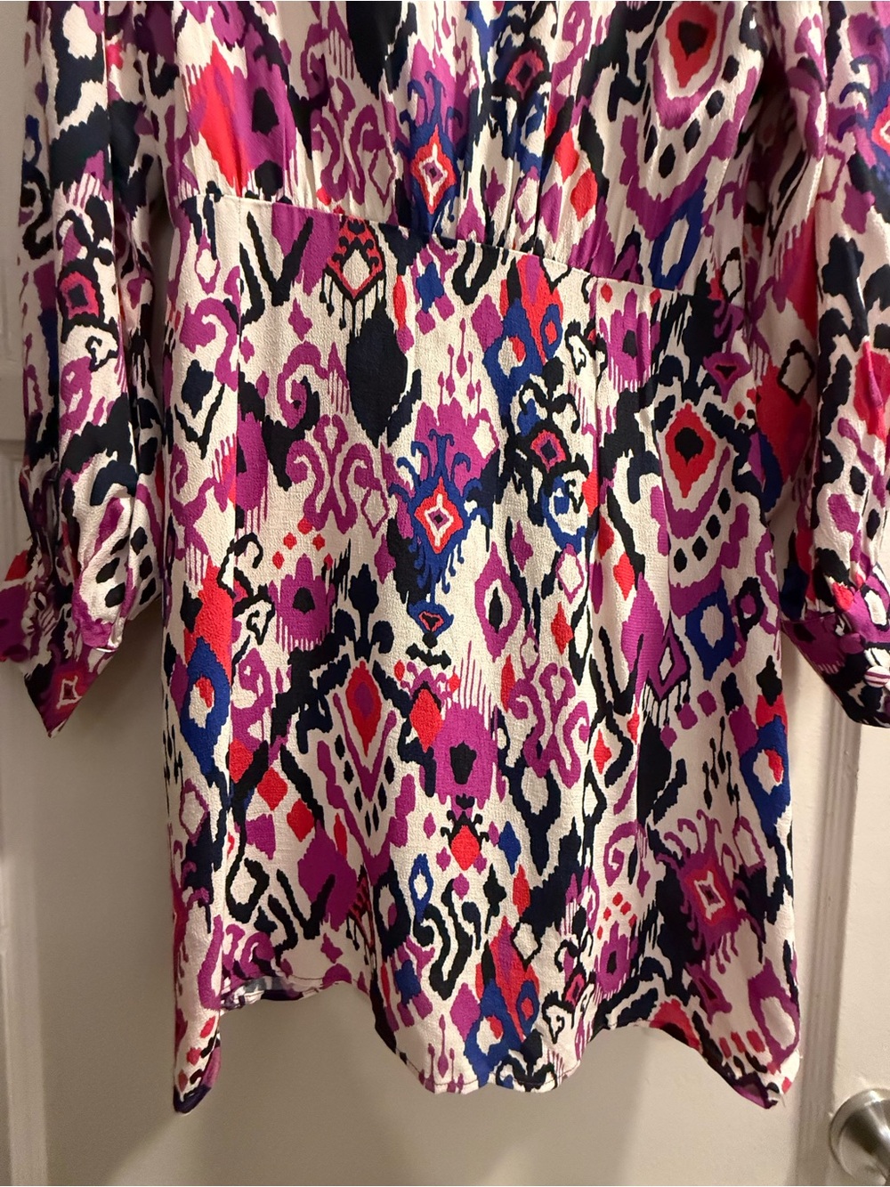 ZARA Multicolored Printed Crossover Dress – Size Large - Picture 3 of 6